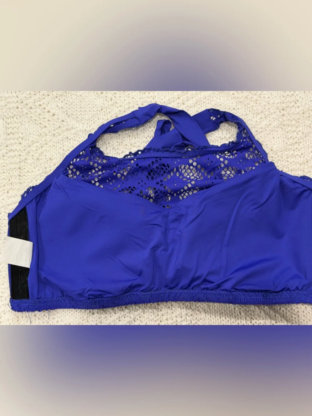 BECCA Royal Purple Crochet High Neck Bikini Top 2X - Picture 7 of 7